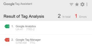 Google Tag Assistant Error