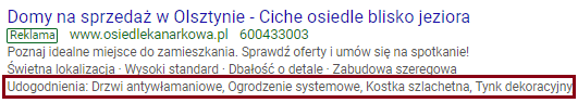 Rozszerzenia informacji w witrynie