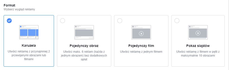 Formaty reklam kontaktowych Facebook Lead Ads