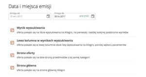 Allegro Ads - rodzaje placementów