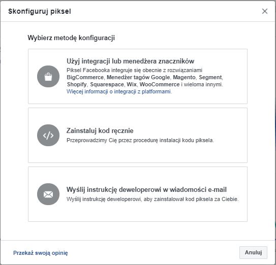 instalowanie piksela facebook