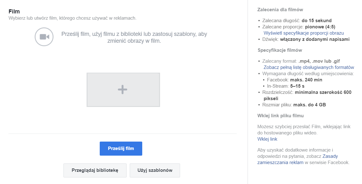Dodawanie filmu video na facebooku