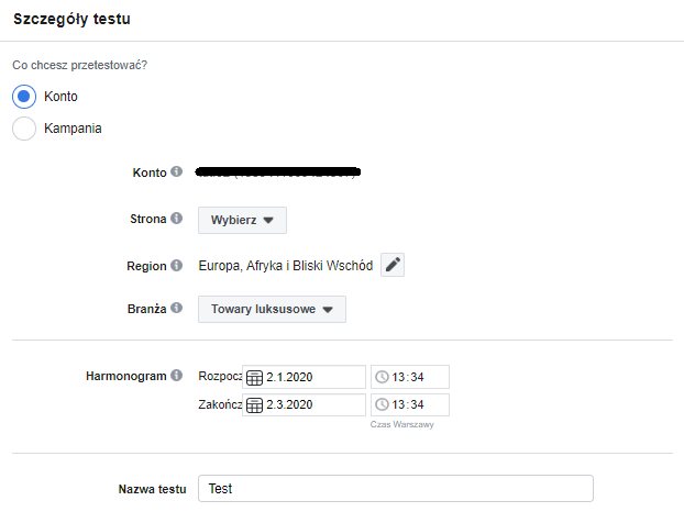 Ankieta dotycząca wzrostu popularności marki na Facebooku - testowanie i sprawdzanie