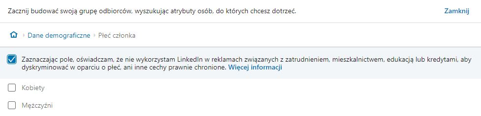 Dane demograficzne na LinkedIn
