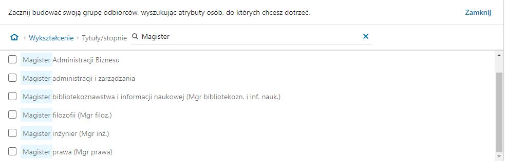 Kierowanie reklam na LinkedIn według atrybutu wykształcenie