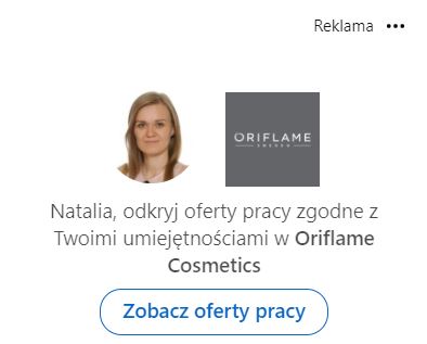 Przykład reklamy oferty pracy