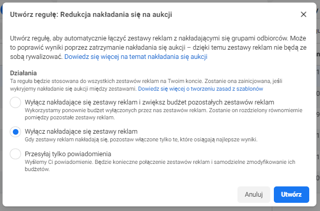 Redukcja nakładania się na aukcji