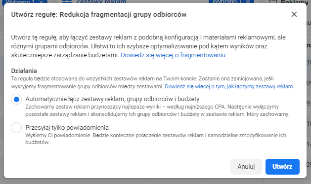 Redukcja fragmentacji grupy odbiorców