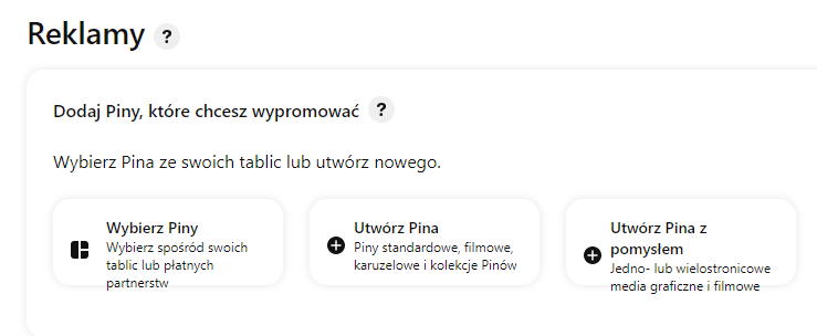 reklama na pinterest