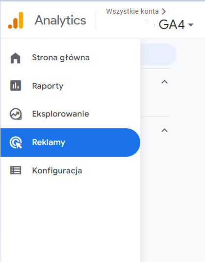 Interfejs GA4