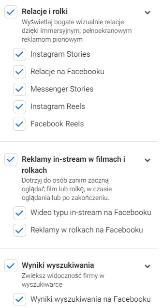 Umiejscowienia w kampaniach na Facebooku