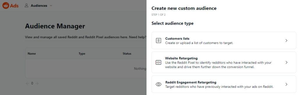 Reddit Ads Audience Manager