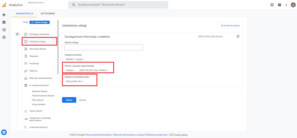 Najważniejsze ustawienia Google Analytics - waluta oraz strefa czasowa