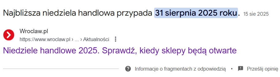 Przykład zero-click content