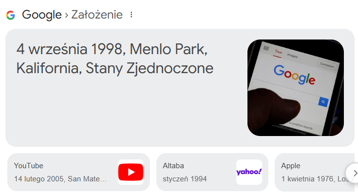 Przykład zero-click content