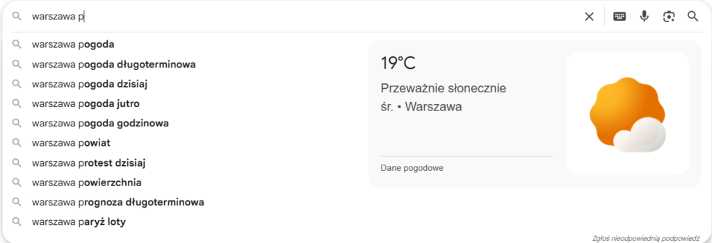 Przykład zero-click content