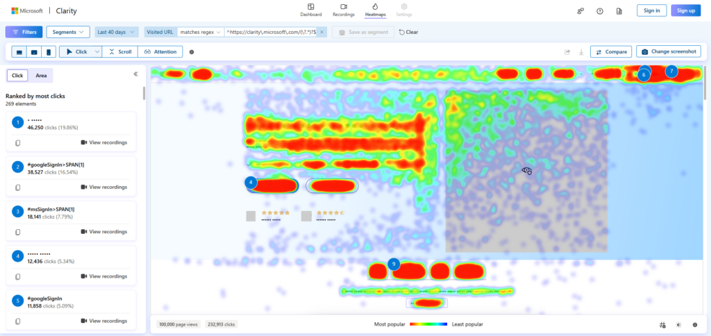 heatmap microsoft clarity